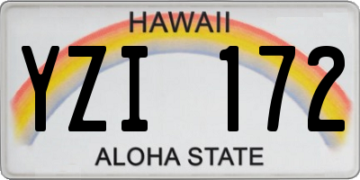 HI license plate YZI172