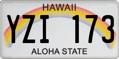 HI license plate YZI173