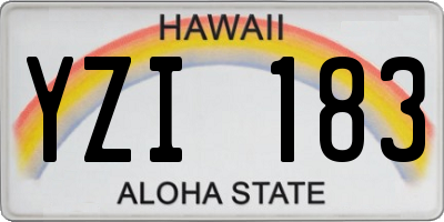 HI license plate YZI183