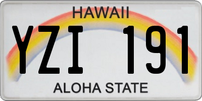 HI license plate YZI191