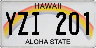 HI license plate YZI201