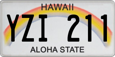 HI license plate YZI211