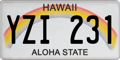HI license plate YZI231