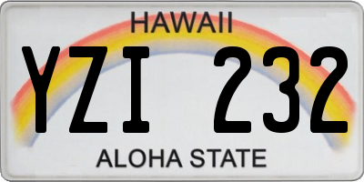 HI license plate YZI232