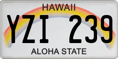HI license plate YZI239