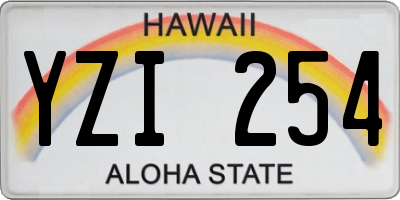 HI license plate YZI254