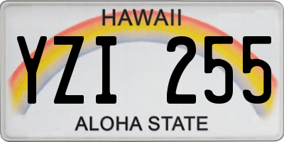 HI license plate YZI255