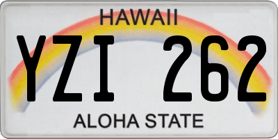 HI license plate YZI262