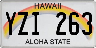 HI license plate YZI263