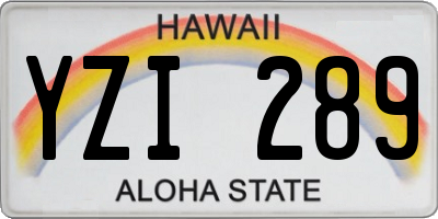 HI license plate YZI289