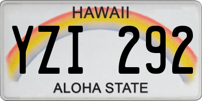 HI license plate YZI292