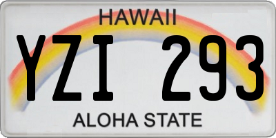 HI license plate YZI293