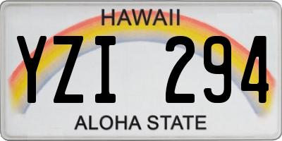 HI license plate YZI294