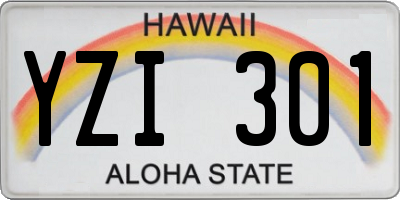 HI license plate YZI301