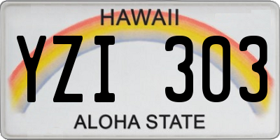 HI license plate YZI303