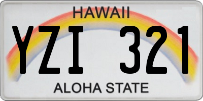 HI license plate YZI321