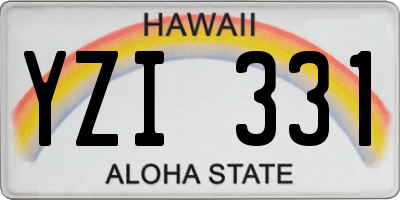 HI license plate YZI331