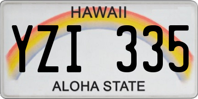 HI license plate YZI335