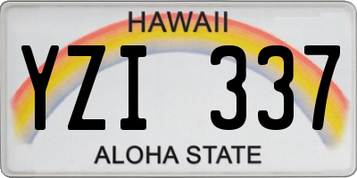 HI license plate YZI337