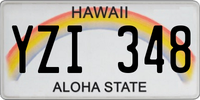 HI license plate YZI348