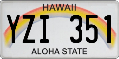 HI license plate YZI351