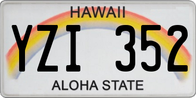 HI license plate YZI352