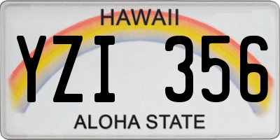 HI license plate YZI356