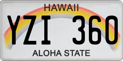 HI license plate YZI360