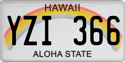 HI license plate YZI366