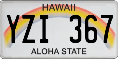 HI license plate YZI367