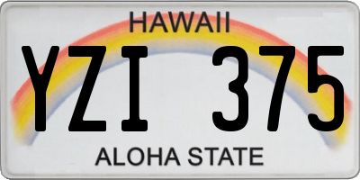 HI license plate YZI375