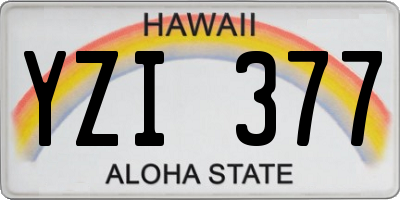 HI license plate YZI377