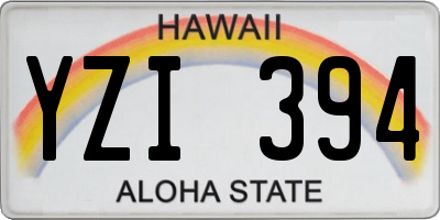 HI license plate YZI394