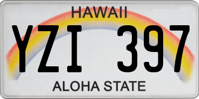 HI license plate YZI397