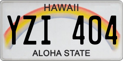 HI license plate YZI404