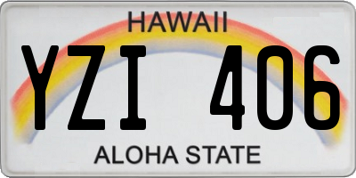 HI license plate YZI406