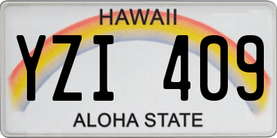 HI license plate YZI409
