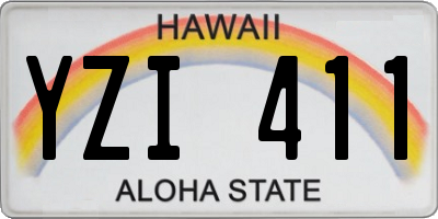 HI license plate YZI411