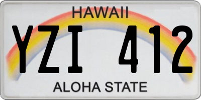 HI license plate YZI412