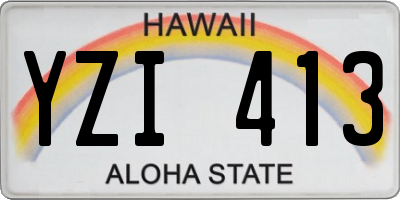 HI license plate YZI413
