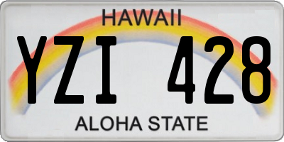 HI license plate YZI428