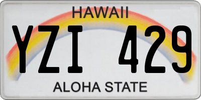 HI license plate YZI429