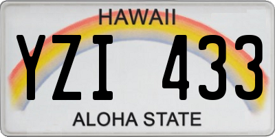 HI license plate YZI433