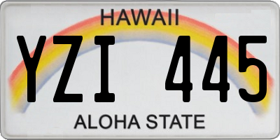HI license plate YZI445