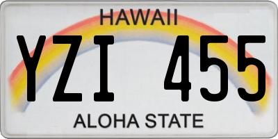 HI license plate YZI455
