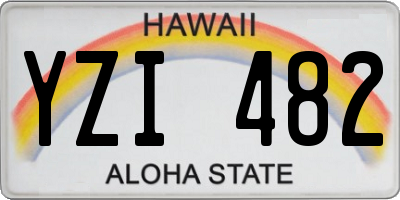 HI license plate YZI482