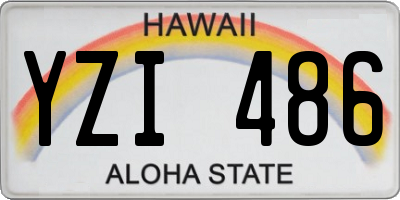 HI license plate YZI486