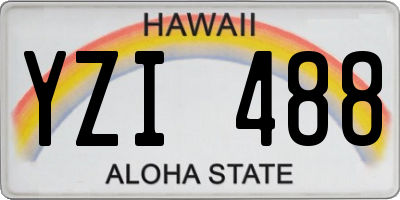 HI license plate YZI488