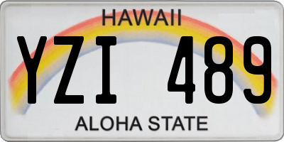 HI license plate YZI489