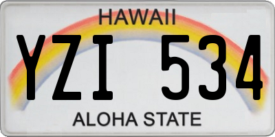 HI license plate YZI534